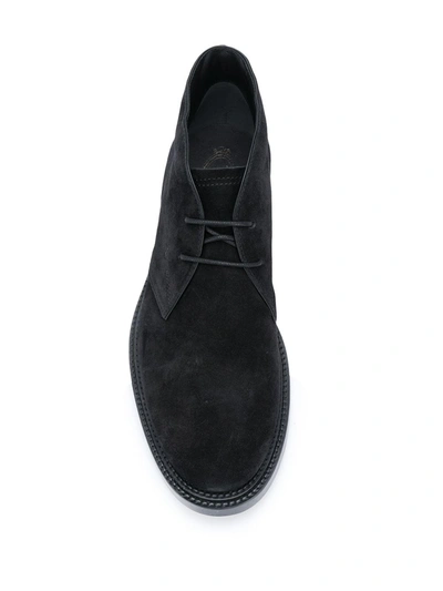 Tod's Short Ankle Suede Desert Boots In Black
