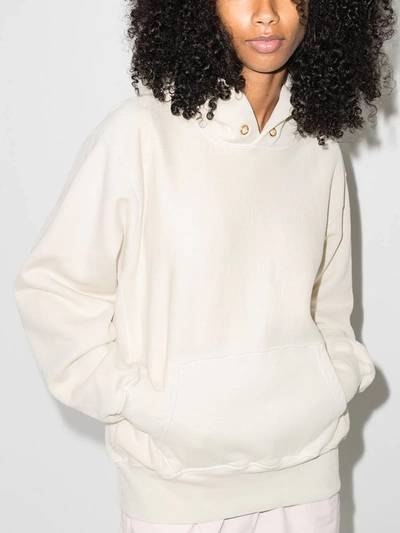 Shop Les Tien Cropped Cotton Hoodie In White