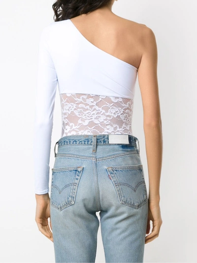 Shop Amir Slama Floral Lace Insert Body In White