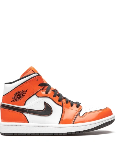 Shop Jordan Air  1 Mid Se "turf Orange" Sneakers In White
