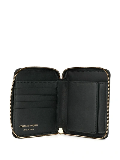 Shop Comme Des Garçons Homme Deux Vertical Stitch Detail Zipped Wallet In Black