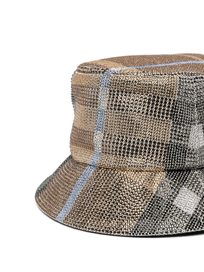 Shop Burberry Rhinestone-embellished Bucket Hat In 褐色