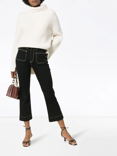 Shop Khaite Raquel Cropped Jeans In Black