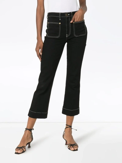 Shop Khaite Raquel Cropped Jeans In Black