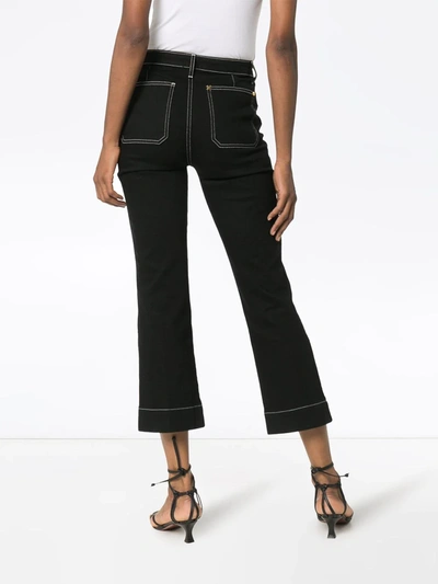 Shop Khaite Raquel Cropped Jeans In Black