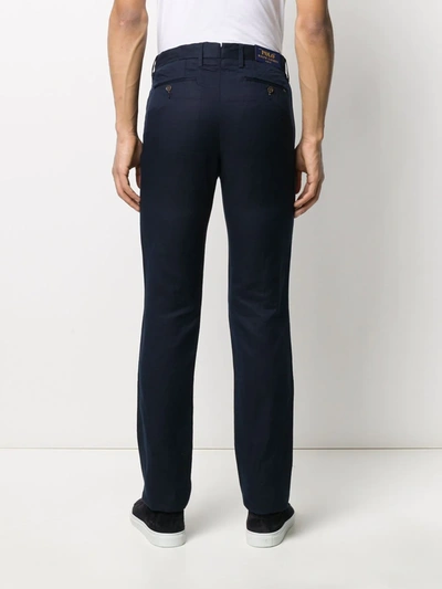 Shop Polo Ralph Lauren Straight-leg Chino Trousers In Blue
