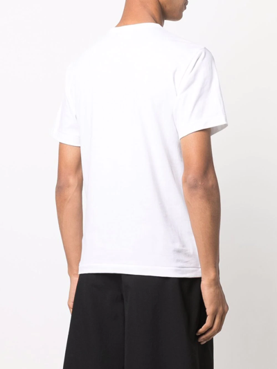 Shop Black Comme Des Garçons Text-print T-shirt In Weiss