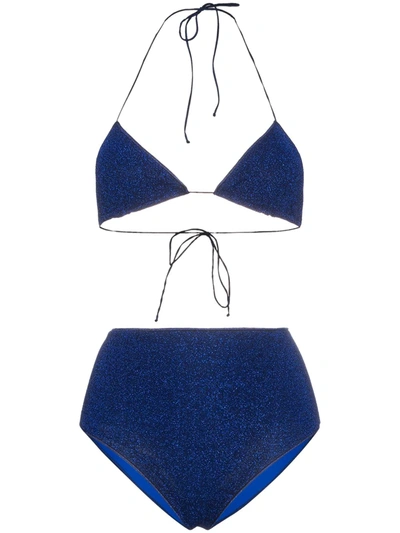 Shop Oseree Lumière Bikini Set In Blue