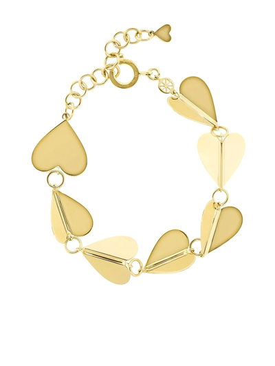 Shop Cadar 18kt Yellow Gold Wings Of Love Solid Hearts Bracelet