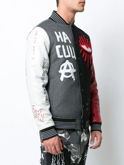 Shop Haculla Skribble Varsity Jacket In Multicolour