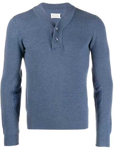 Pre-owned Maison Margiela Ribbed Pullover In Blue