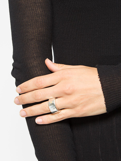 Werkstatt:münchen Werkstatt Munchen Ring Rough Hammered M1201 In Metallic