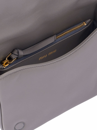 Shop Miu Miu Quilted Leather Shoulder Bag In Grey