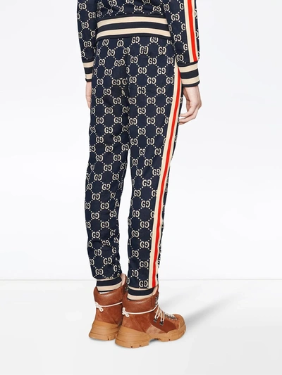 Gucci Blue Jacquard Gg Lounge Pants In Blue