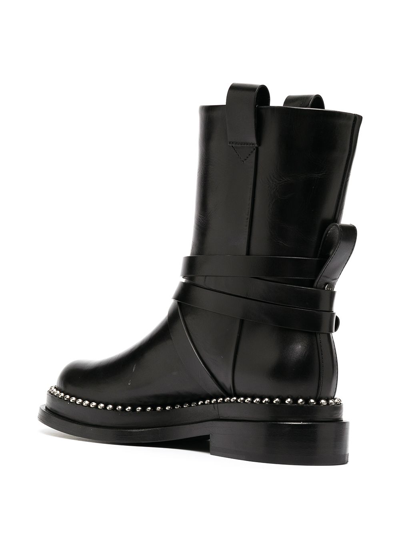 Ermanno Scervino Studded Leather Ankle Boots In Black