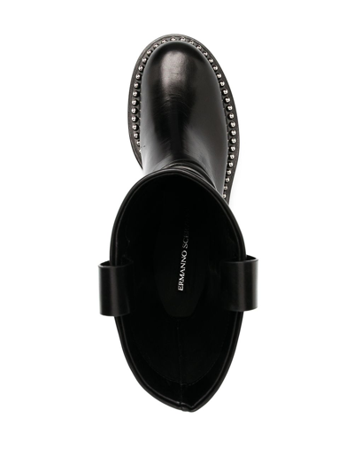 Ermanno Scervino Studded Leather Ankle Boots In Black