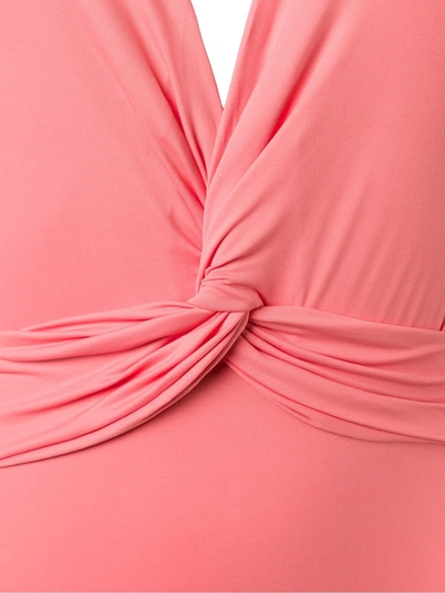 Shop Brigitte Deep V-neck Wrapped Swimsuit In Pink