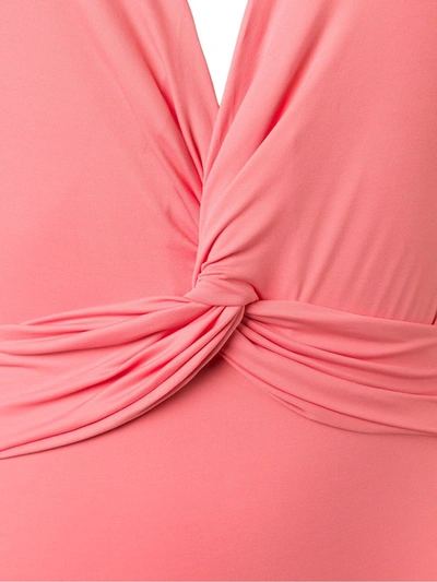 Brigitte Deep V-neck Wrapped Swimsuit In Pink