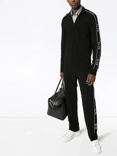 Shop Valentino Logo-tape Track Jacket In Black