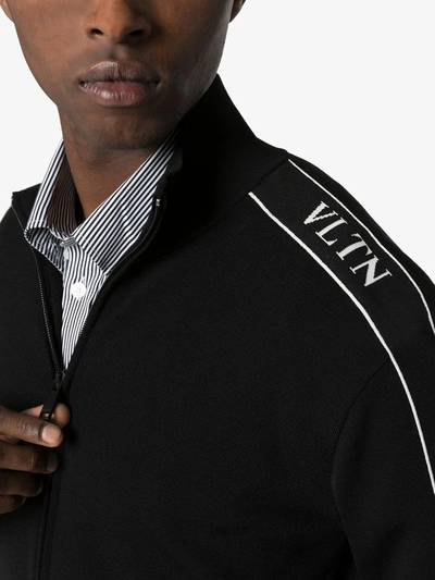 Shop Valentino Logo-tape Track Jacket In Black