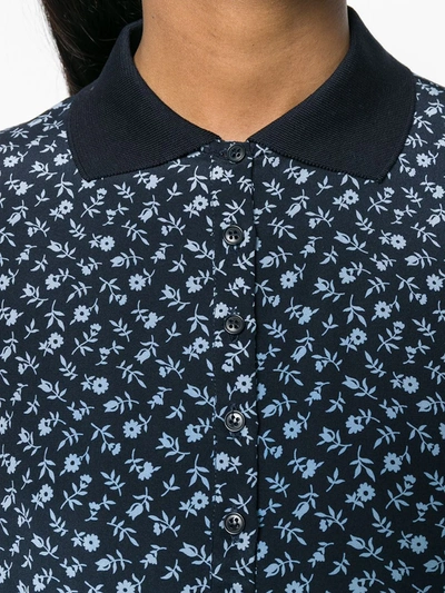 Pre-owned Versace 1980s Three-quarter Sleeve Floral Blouse In Blue