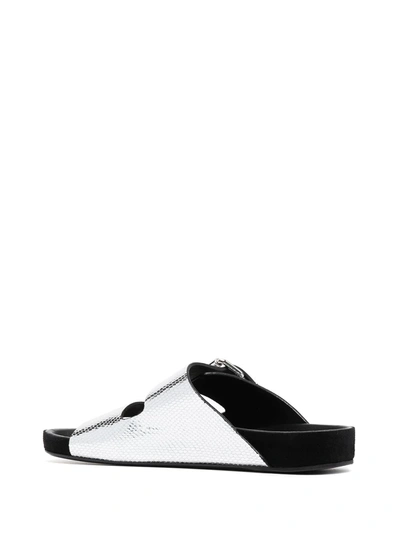 Shop Isabel Marant Lennyo Slip-on Sandals In Silver