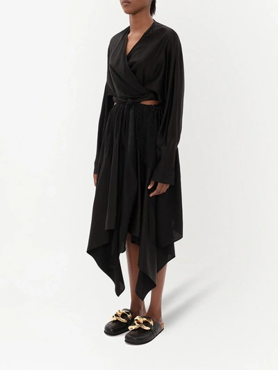 Shop Jw Anderson Asymmetric Cut-out Dress In Black