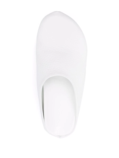 Shop Marni Logo-letter Pebble-effect Clog Slippers In Weiss