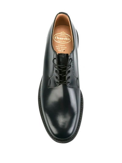 Church's Black Leather Lace Up Shoes In Black