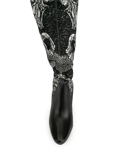 Lanvin “saint George And The Dragon” Print Boots In Black