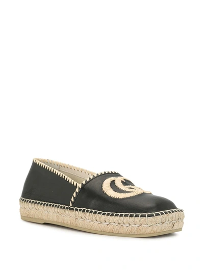 Shop Gucci Embroidered Gg Espadrilles In Black