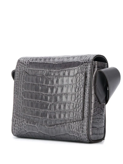 Shop Givenchy Crocodile-effect Shoulder Bag In Grey
