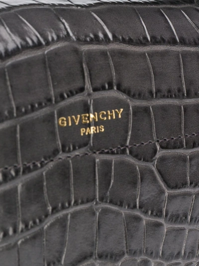 Shop Givenchy Crocodile-effect Shoulder Bag In Grey