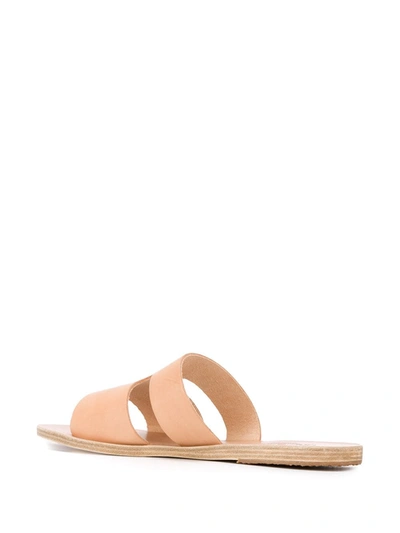 Ancient Greek Sandals Apteros Cutout Leather Slides In Neutrals