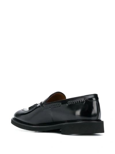 Shop Doucal's Tassel-embellished Leather Loafers In Black