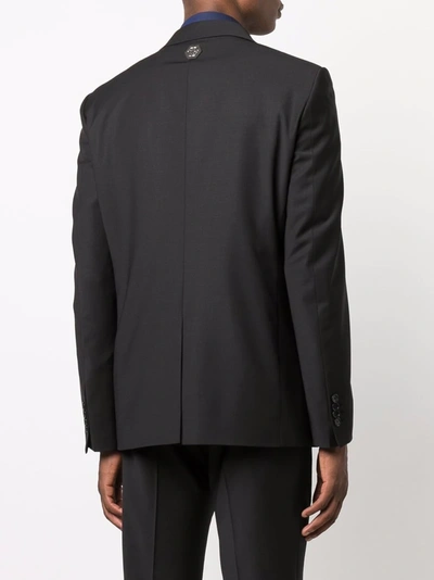 Shop Philipp Plein Logo Patch Tailored Blazer In Black