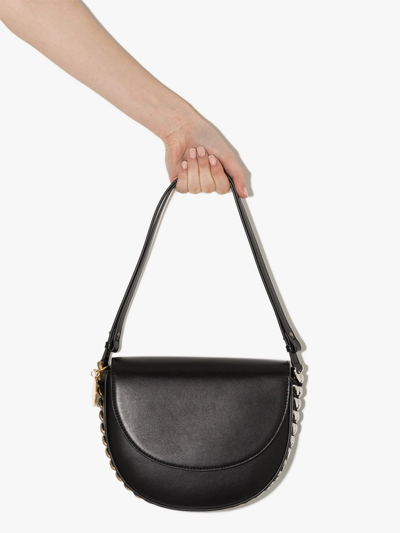 Shop Stella Mccartney Medium Frayme Shoulder Bag In Black
