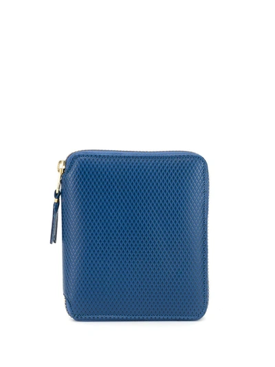 Comme Des Garçons Homme Deux Rectangular Zipped Wallet In Blue