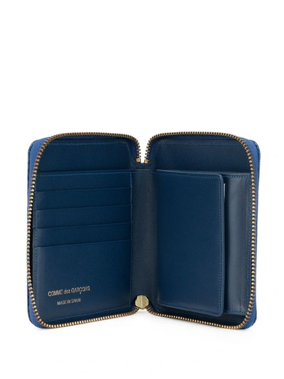 Comme Des Garçons Homme Deux Rectangular Zipped Wallet In Blue