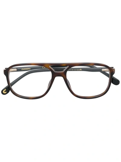 CARRERA AVIATOR SHAPED GLASSES - 棕色