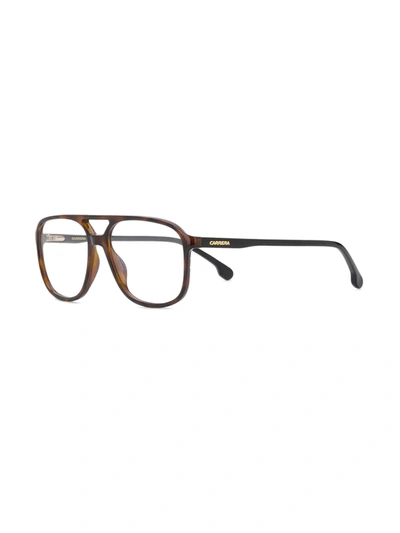 Shop Carrera Aviator Shaped Glasses In Brown