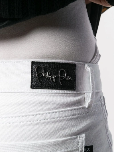 Shop Philipp Plein Jegging Statement Skinny Jeans In White