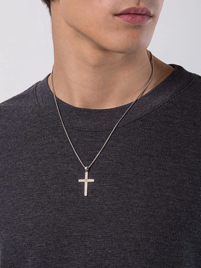Shop John Hardy Jawan Cross Pendant Necklace In Metallic