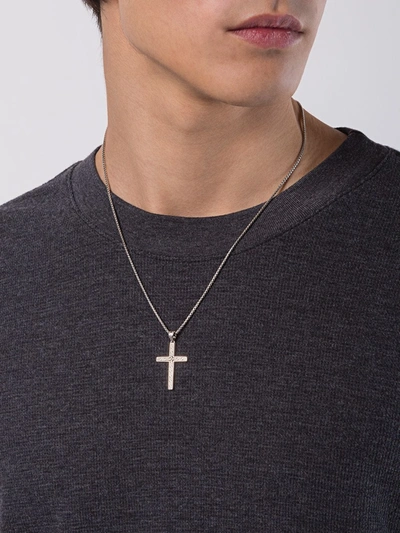 John Hardy Silver Classic Chain Jawan Necklace With Cross Pendant In Metallic