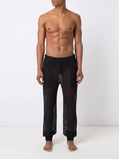 Shop Amir Slama Mesh Trousers In Black