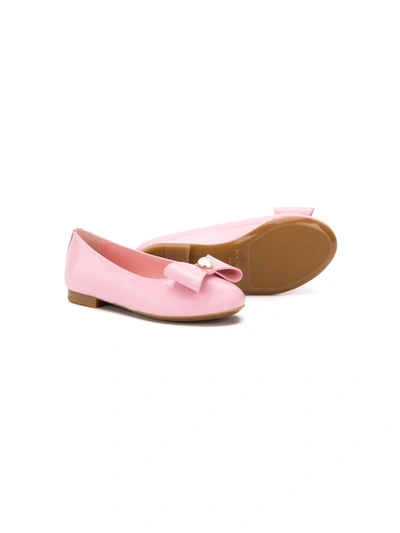 Dolce & Gabbana Bow-detail Ballerina Shoes In Pink