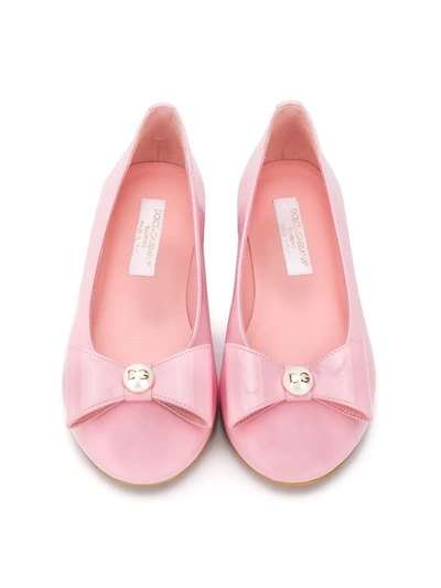 Dolce & Gabbana Bow-detail Ballerina Shoes In Pink