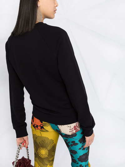 Msgm Logo Print Raglan Sweatshirt In Black