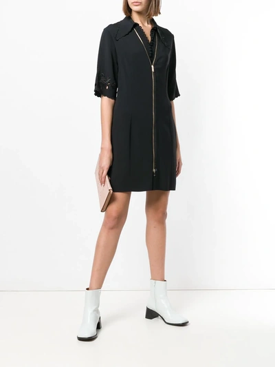 Shop Stella Mccartney Zip Front Mini Dress In Black