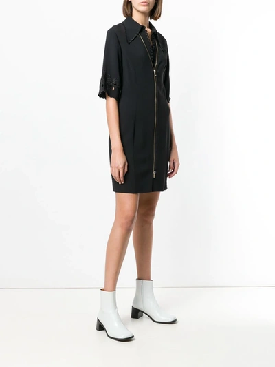 Shop Stella Mccartney Zip Front Mini Dress In Black